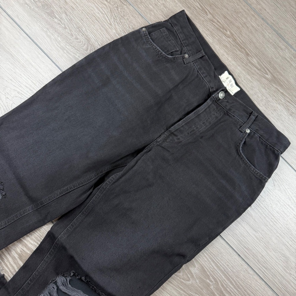 We The Free Women Jeans Distressed Wide Leg Black 28